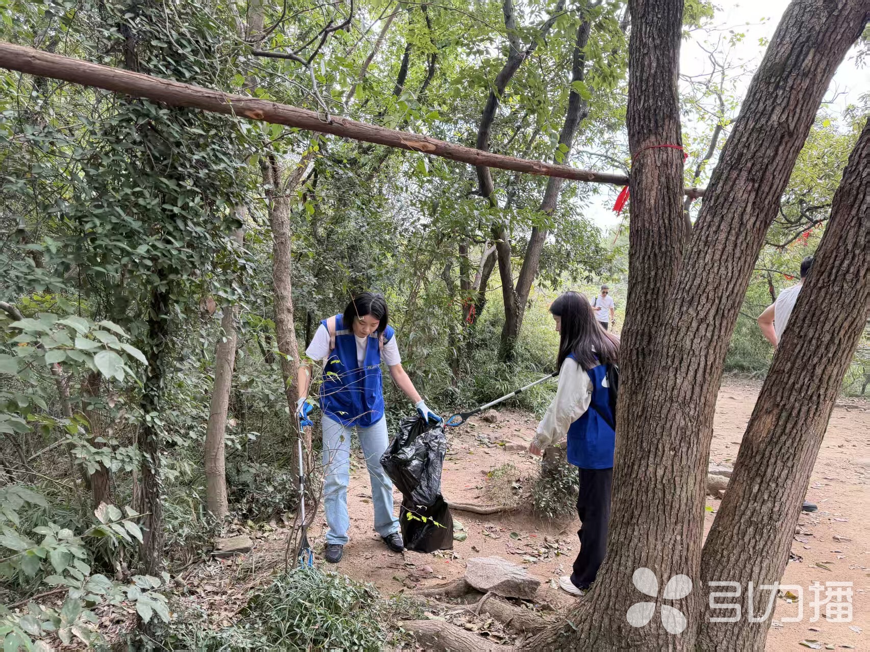 活动参与者在捡拾山中垃圾 主办方供图